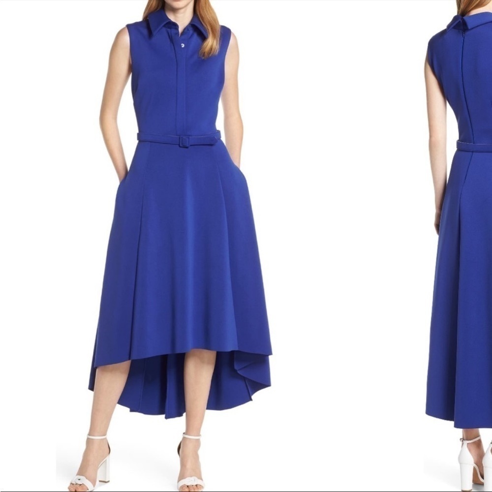 𝅺mark Badgley & James Mischka Royal Blue Asymmetrical Sleeveless Dress